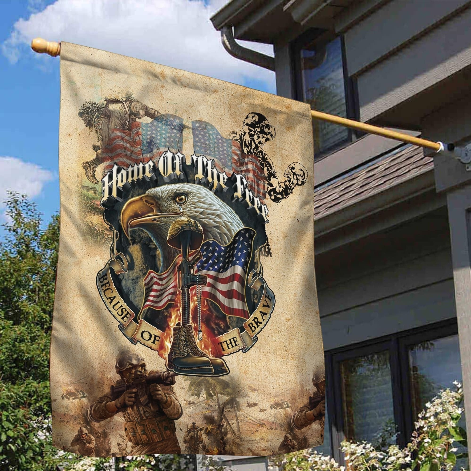 Premium Home Of The Free Veteran Flag NVT121001