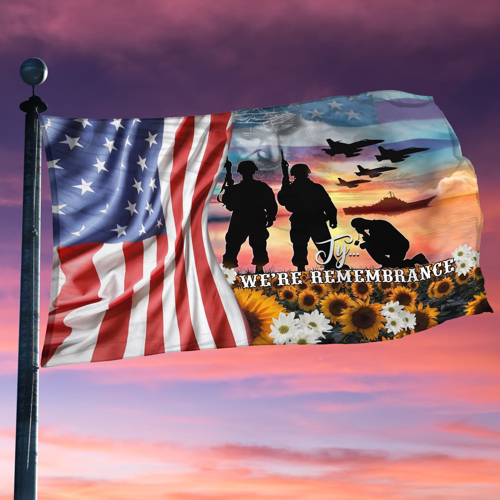 Premium We're Remembrance Grommet Flag PVC15110201