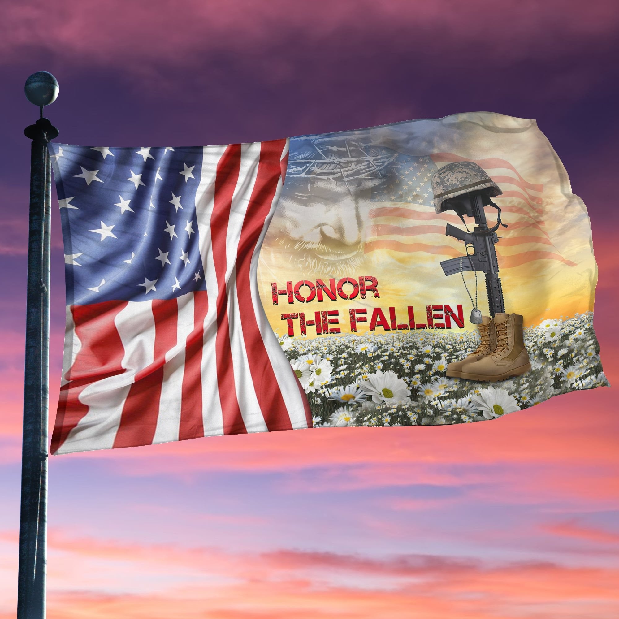 Premium Honor The Fallen Grommet Flag PVC15110202