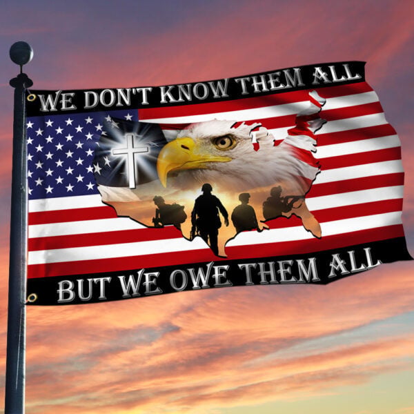 Thank You Veteran We Owe Them All Memorial Day American Grommet Flag PVC260518