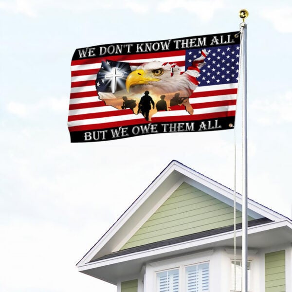 Thank You Veteran We Owe Them All Memorial Day American Grommet Flag PVC260518
