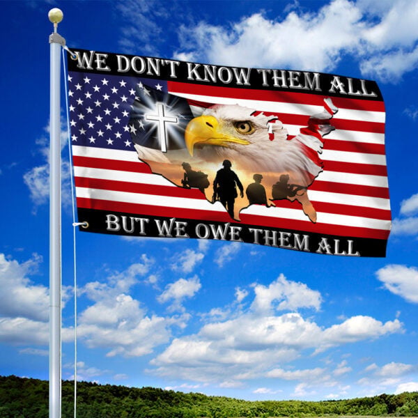 Thank You Veteran We Owe Them All Memorial Day American Grommet Flag PVC260518
