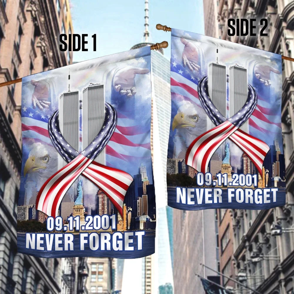 Premium Never Forget September 11 American Patriotic Flag PVC130719