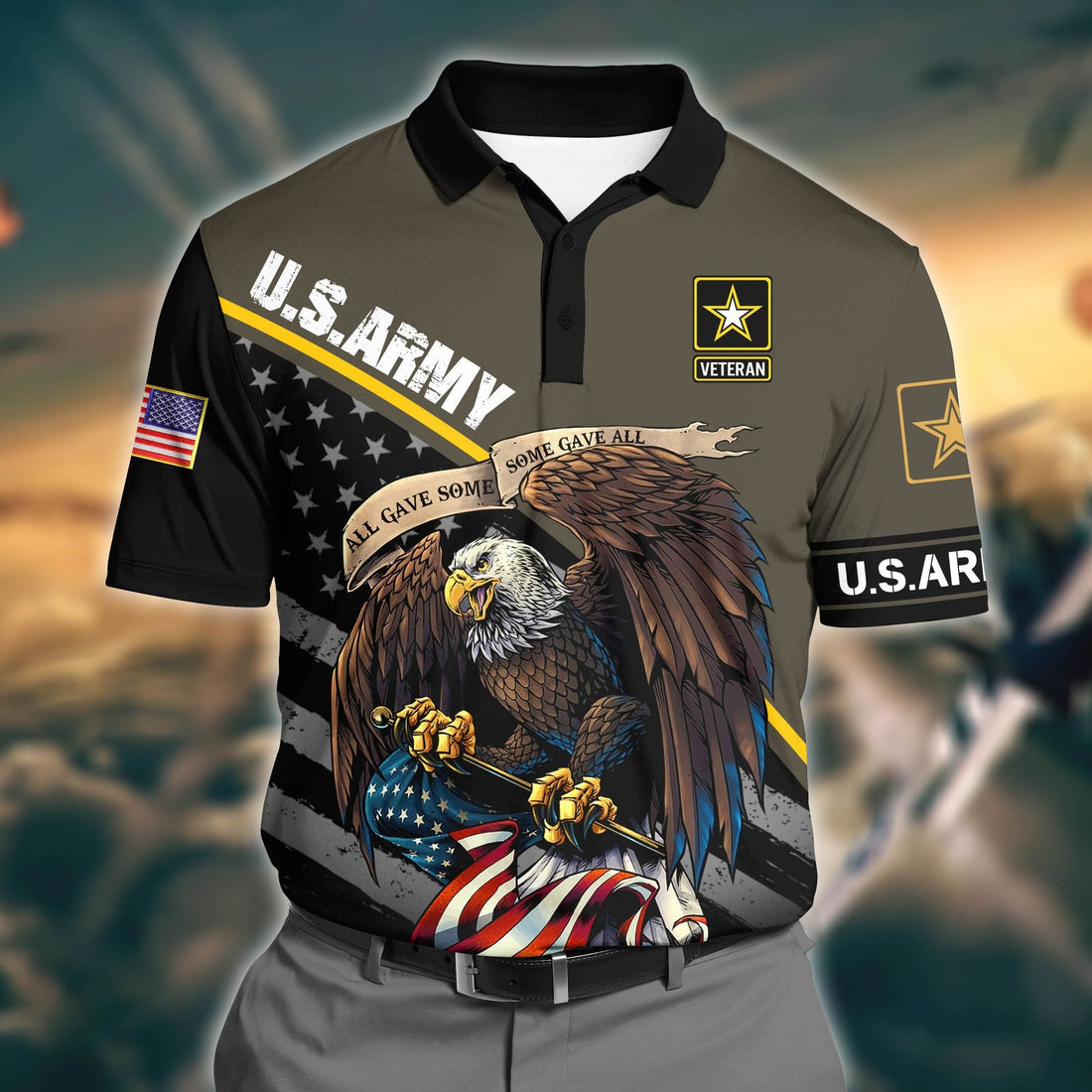 Premium U.S Army 1 3D Polo All Over Printed DDD020606MT