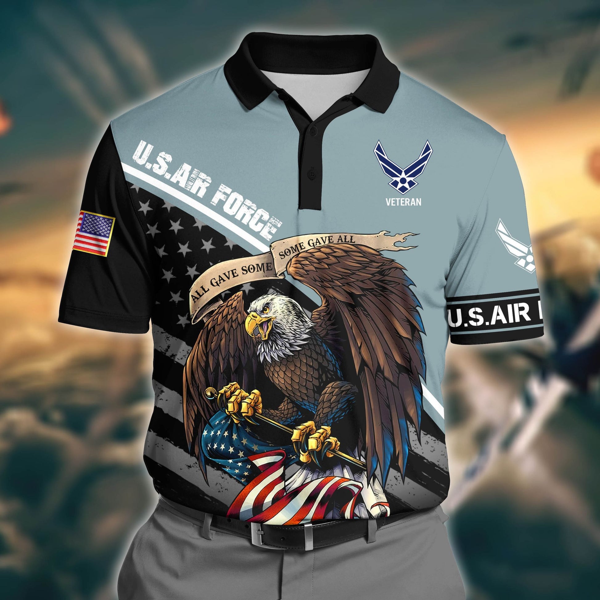 Premium U.S Air Force  3D Polo All Over Printed DDD020601MT