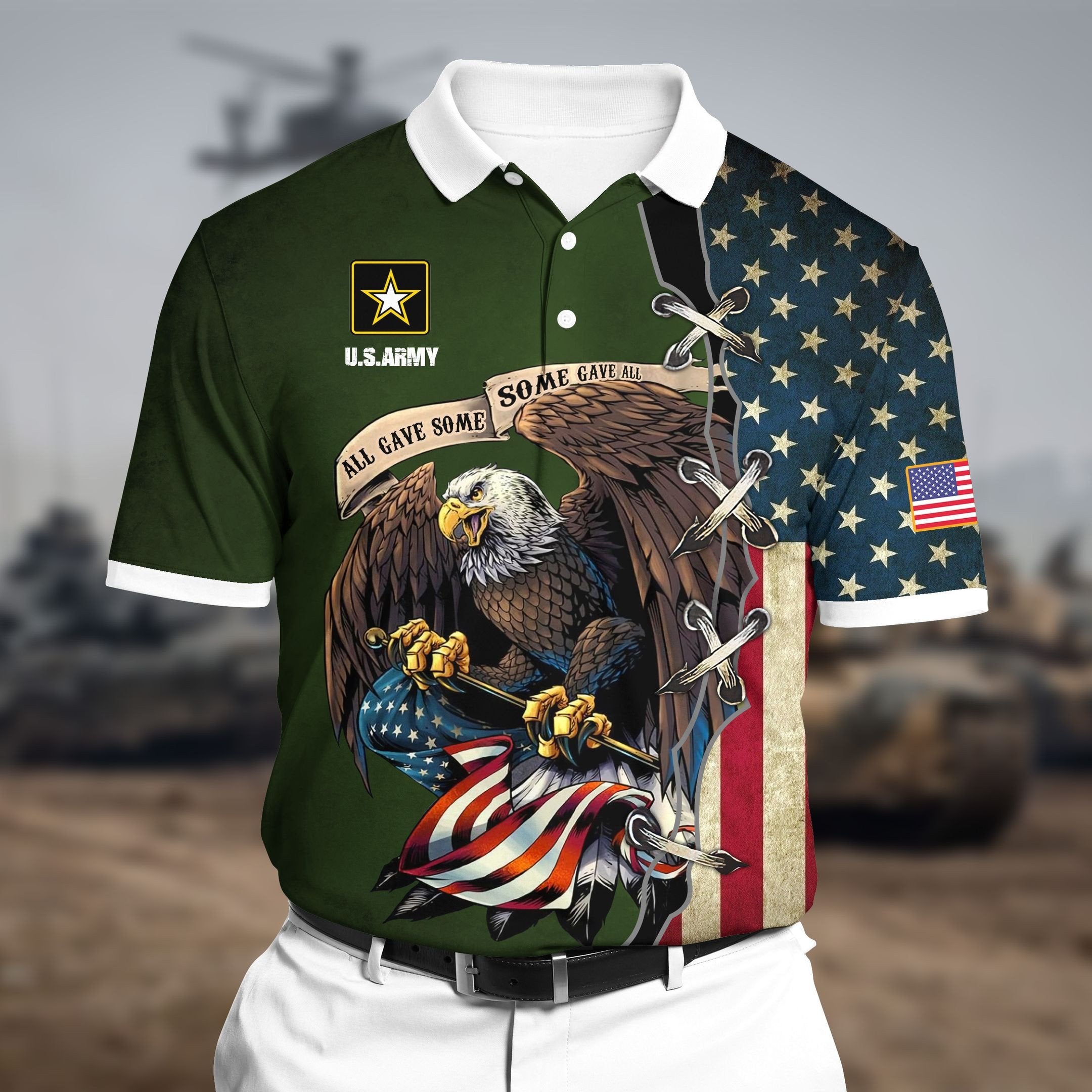 Premium U.S Army 2 Polo All Over Printed NDT070822XX