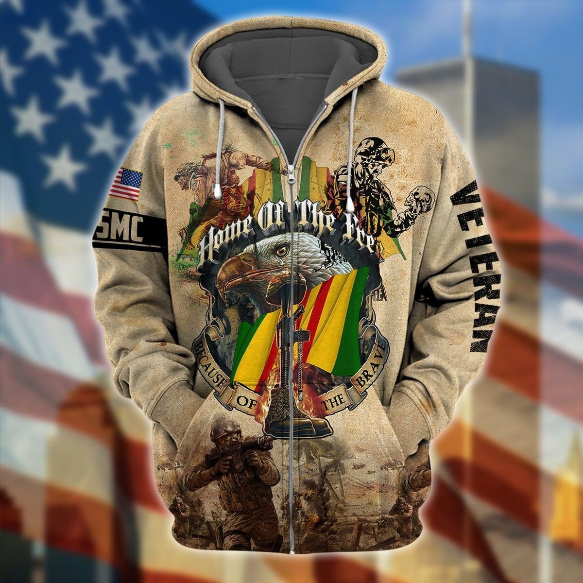 Premium VietNam Veteran Zip Hoodie NVT111001