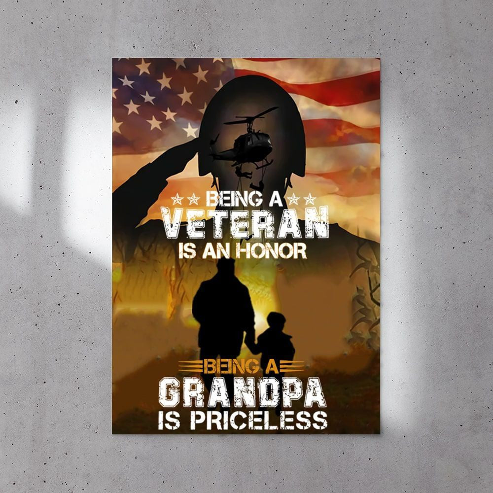 Priceless Veteran Grandpa Canvas TVN101001