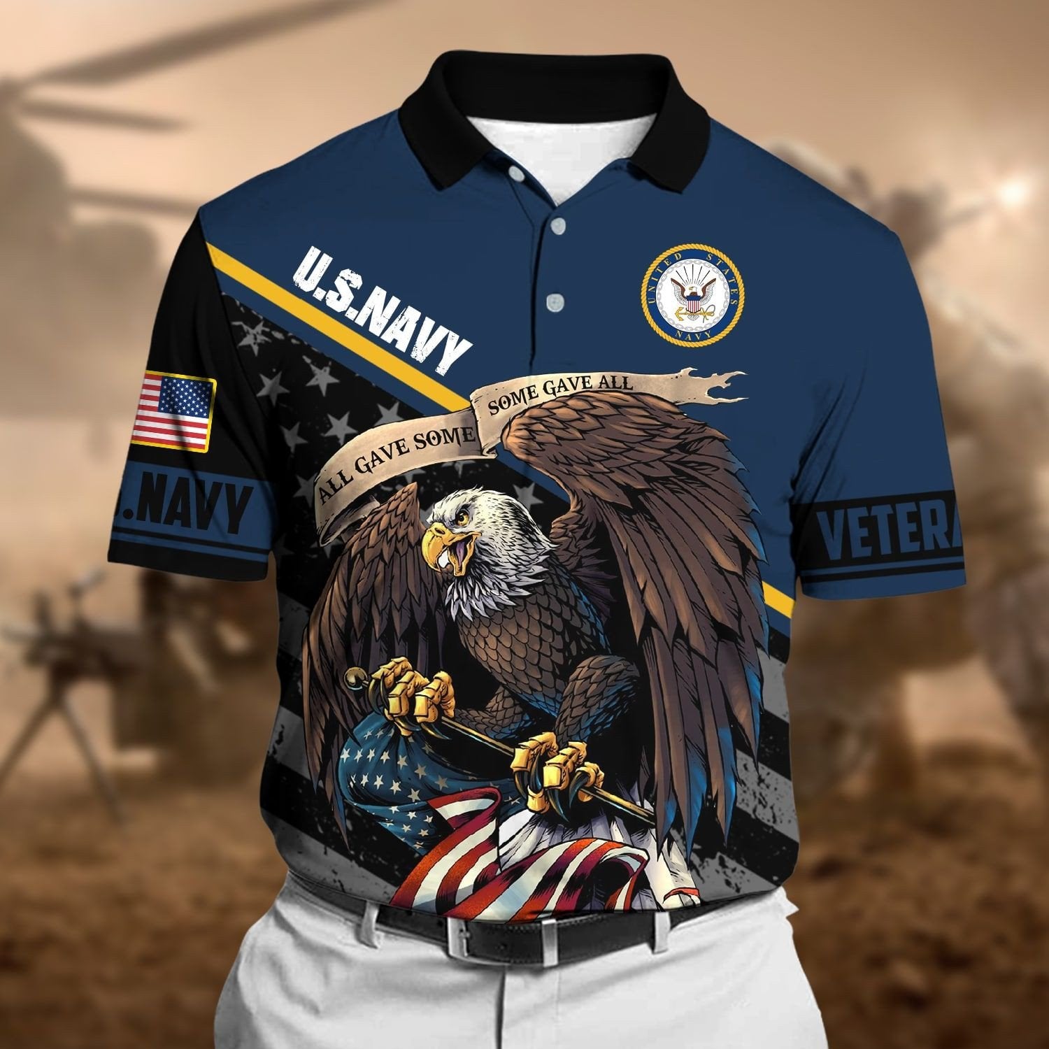 Premium Power American Veteran Power Polo Shirt NVT161003n