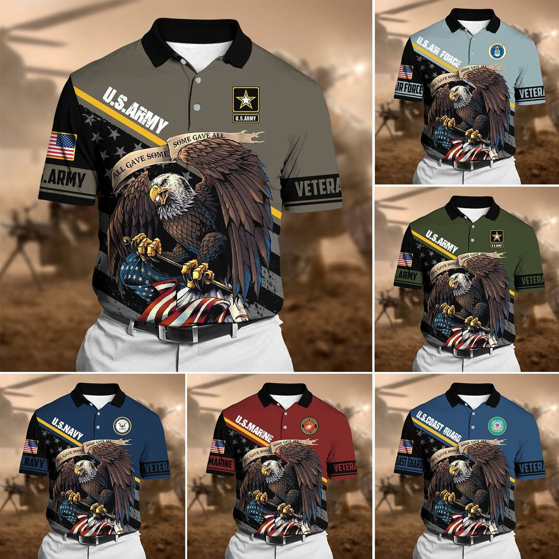 Premium Power American Veteran Power Polo Shirt NVT161003n