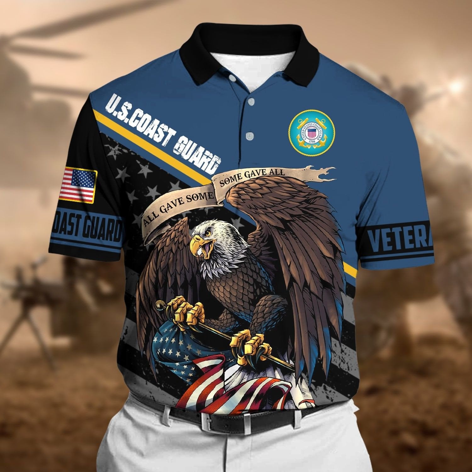 Premium Power American Veteran Power Polo Shirt NVT161003n