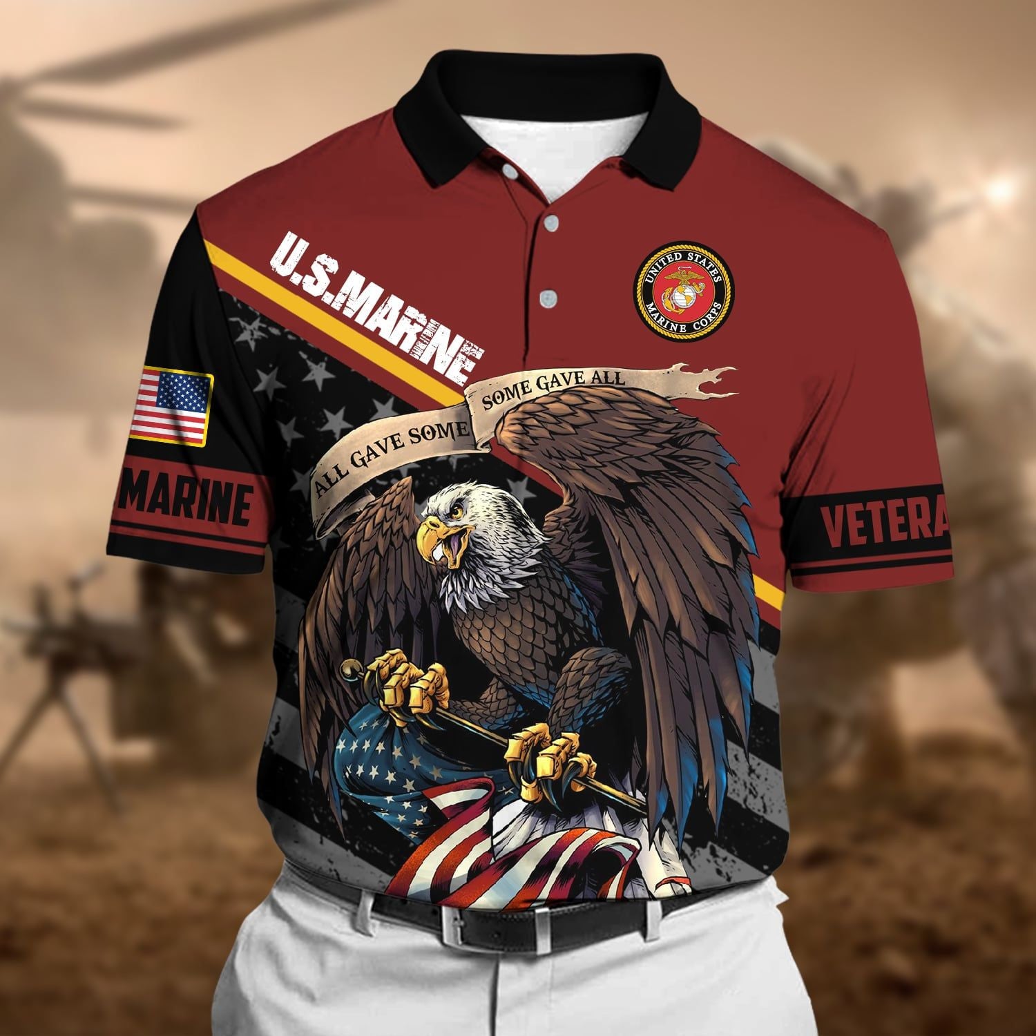 Premium Power American Veteran Power Polo Shirt NVT161003n