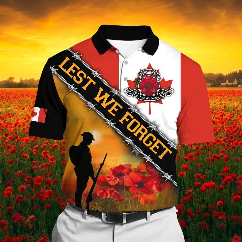 Unique Lest We Forget Polo Shirt TVN191003