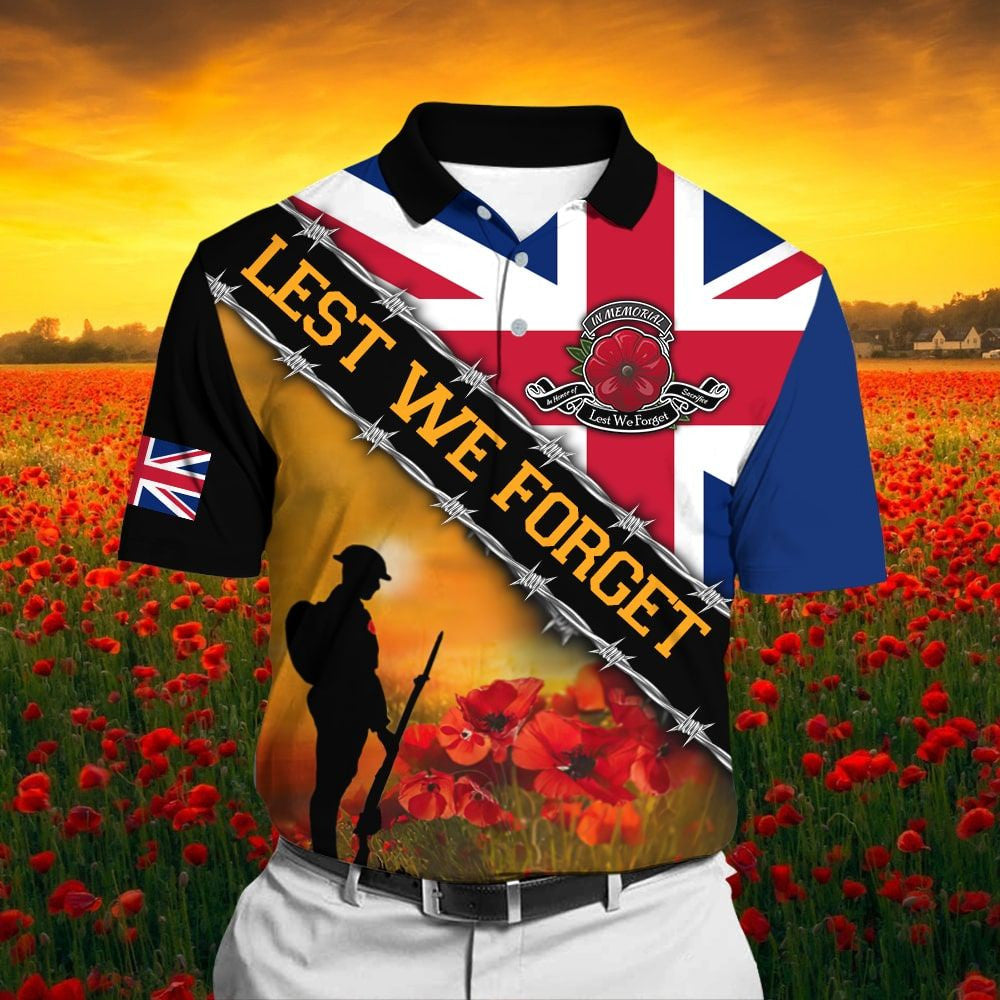 Unique Lest We Forget Polo Shirt TVN191003