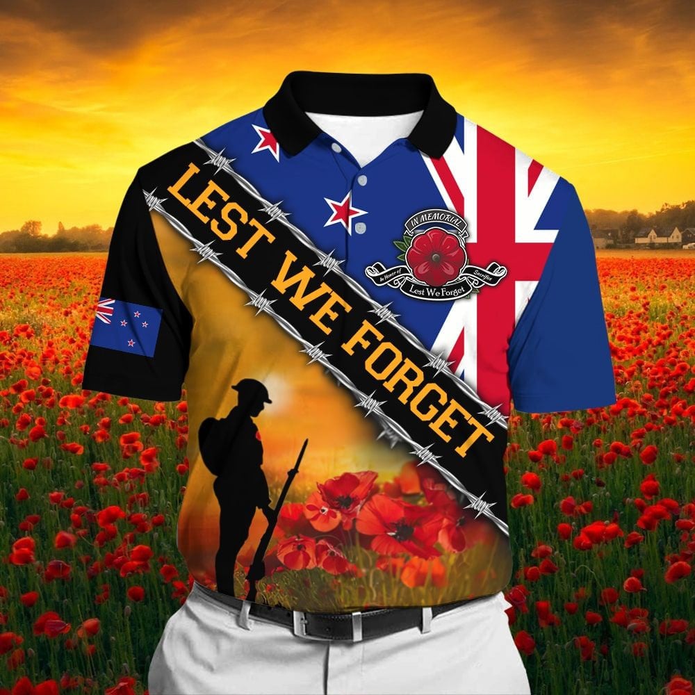 Unique Lest We Forget Polo Shirt TVN191003
