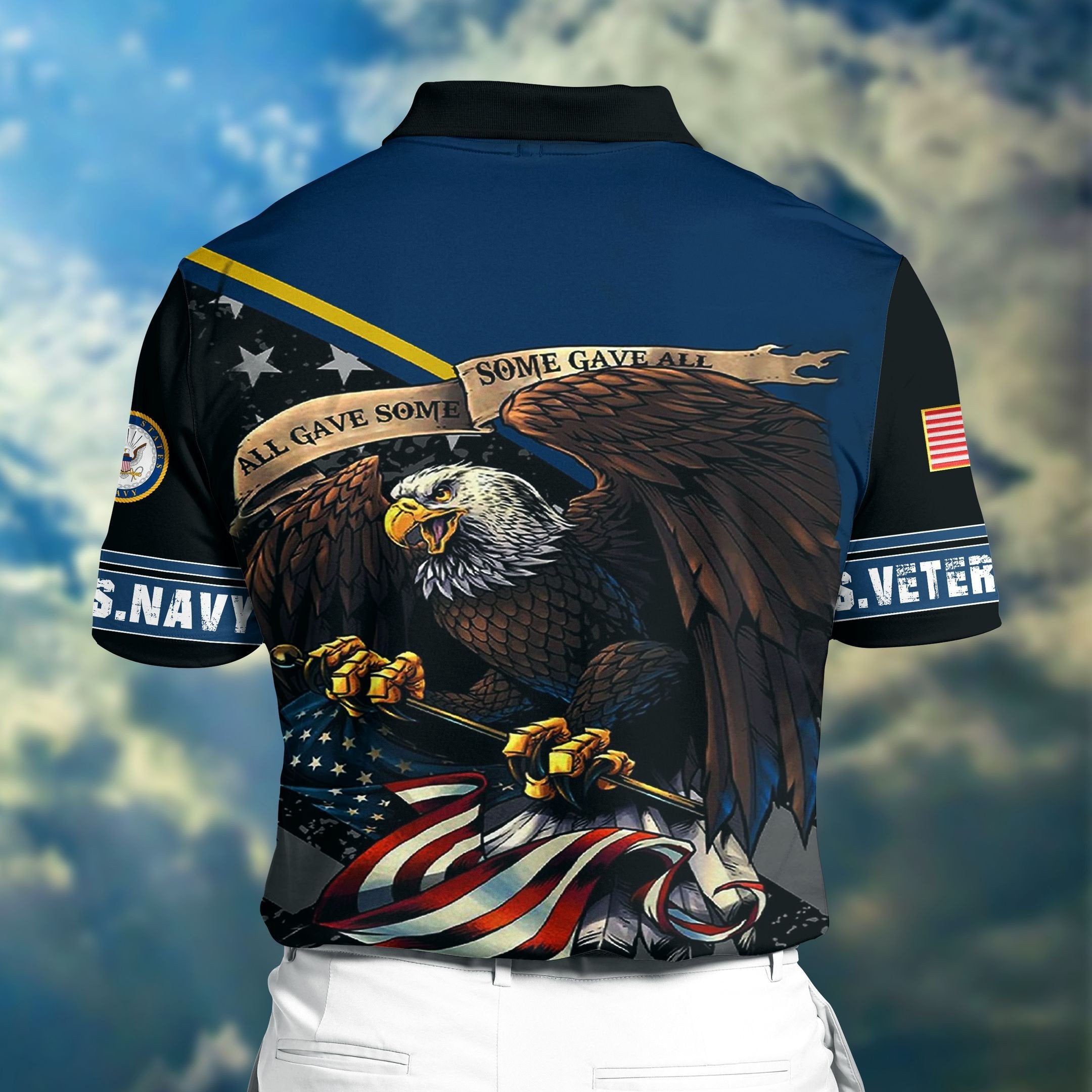 Premium Veteran U.S Navy 3D Polo All Over Printed NDT220505MT
