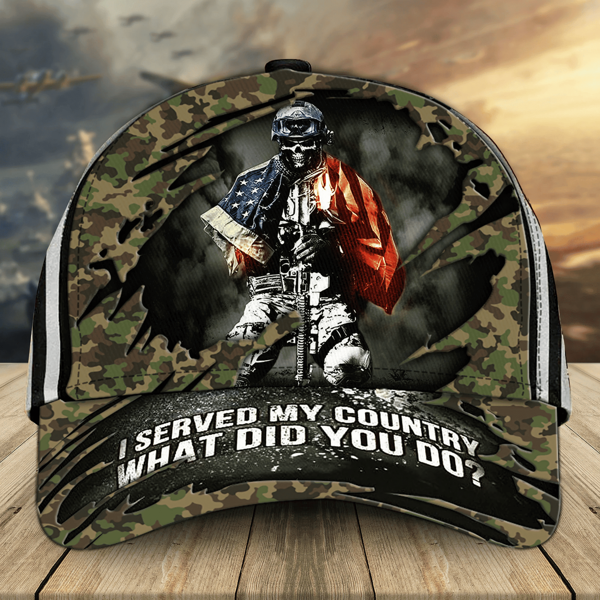 Proud To Be A US Veteran Classic Cap Multicolored 3D Printed
