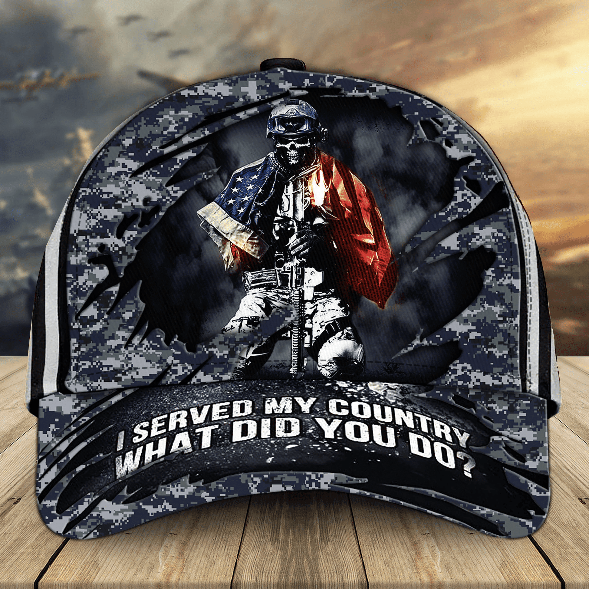 Proud To Be A US Veteran Classic Cap Multicolored 3D Printed