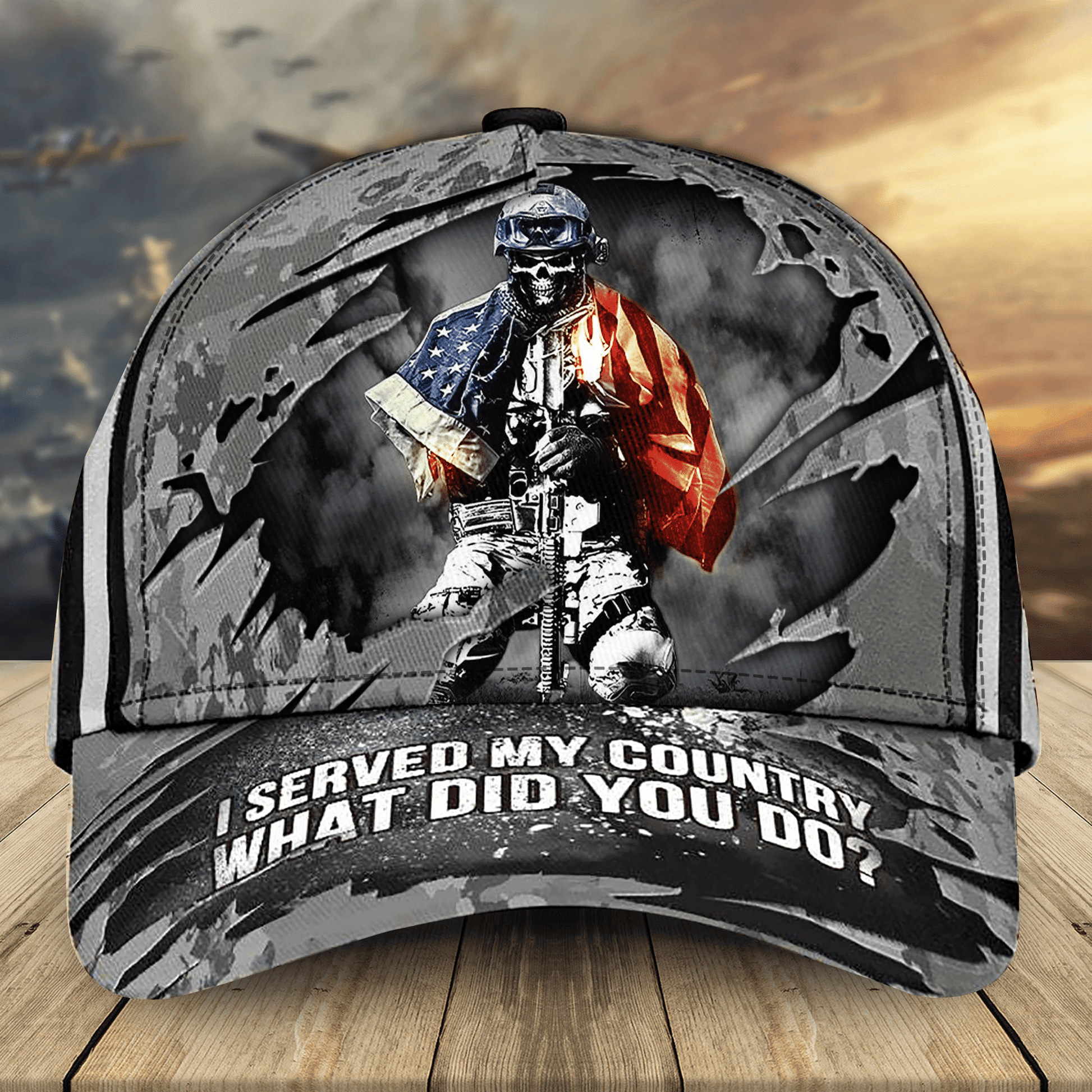 Proud To Be A US Veteran Classic Cap Multicolored 3D Printed