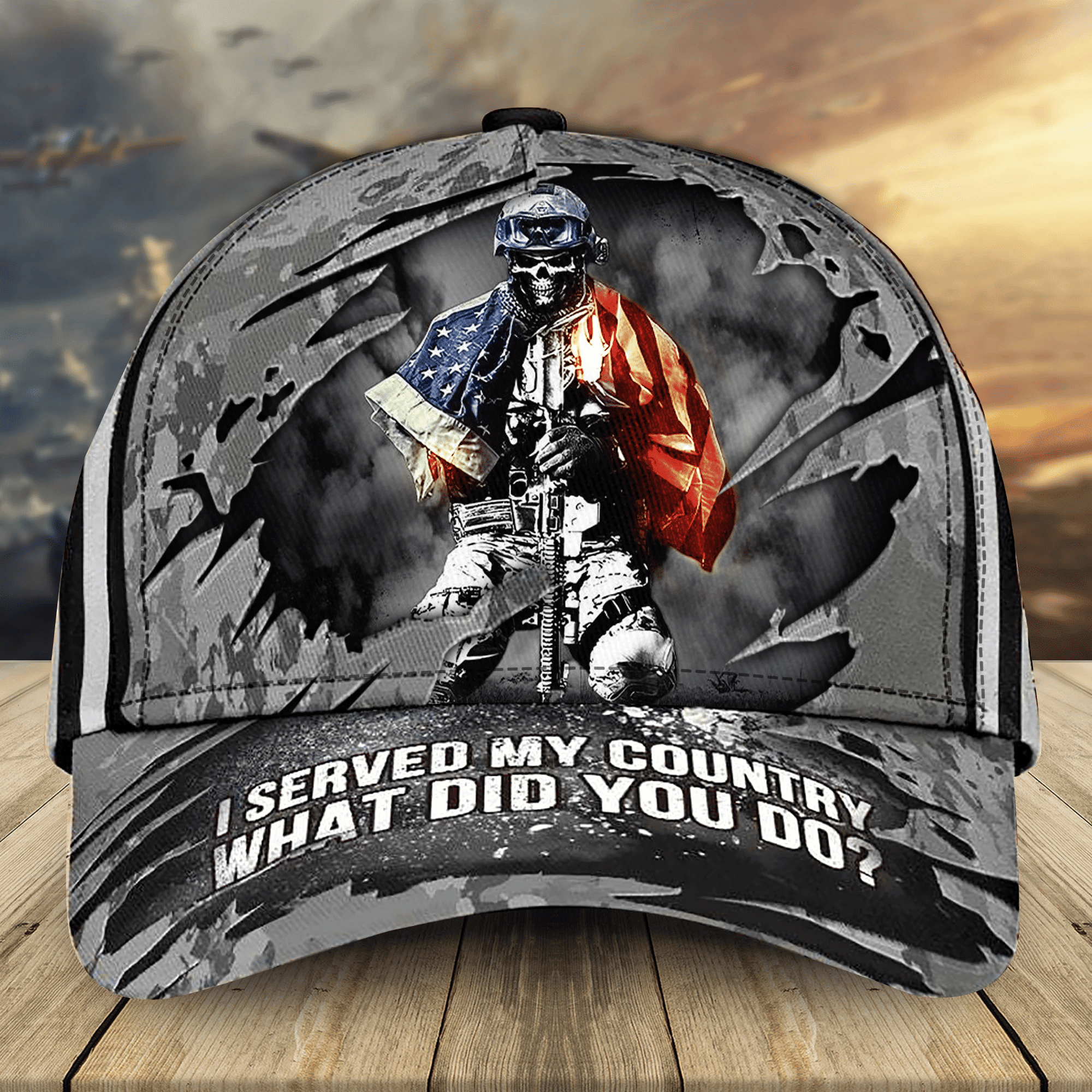 Proud To Be A US Veteran Classic Cap Multicolored 3D Printed