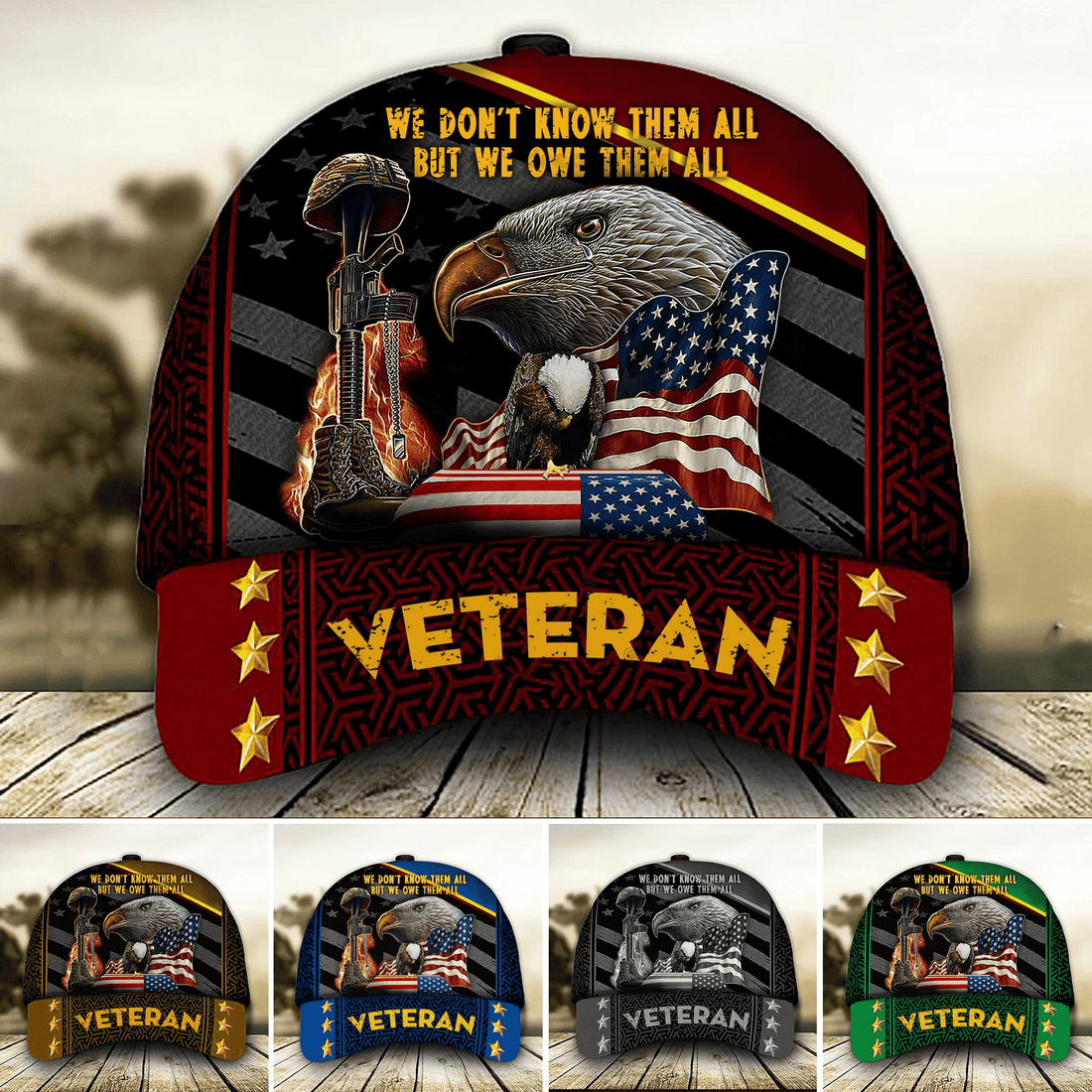 The Best Veteran Cap 3D Multicolor Cotton