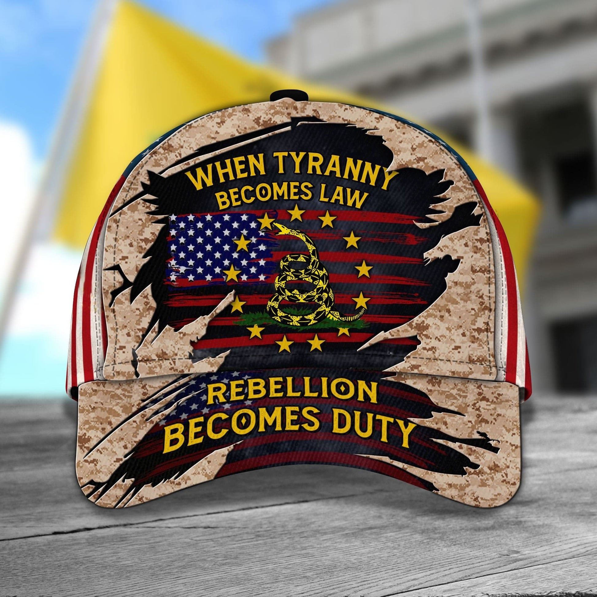 Premium The Real American Veteran Cap Marine Camo