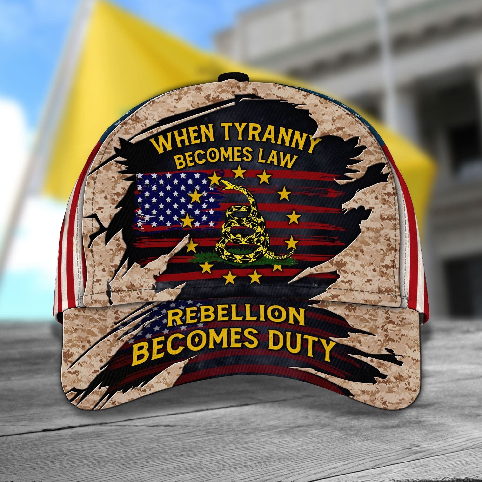 Premium The Real American Veteran Cap Marine Camo