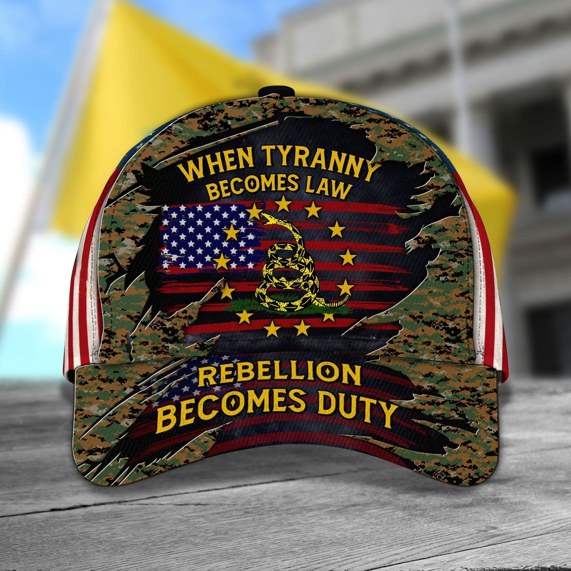 Premium The Real American Veteran Cap Marine Camo
