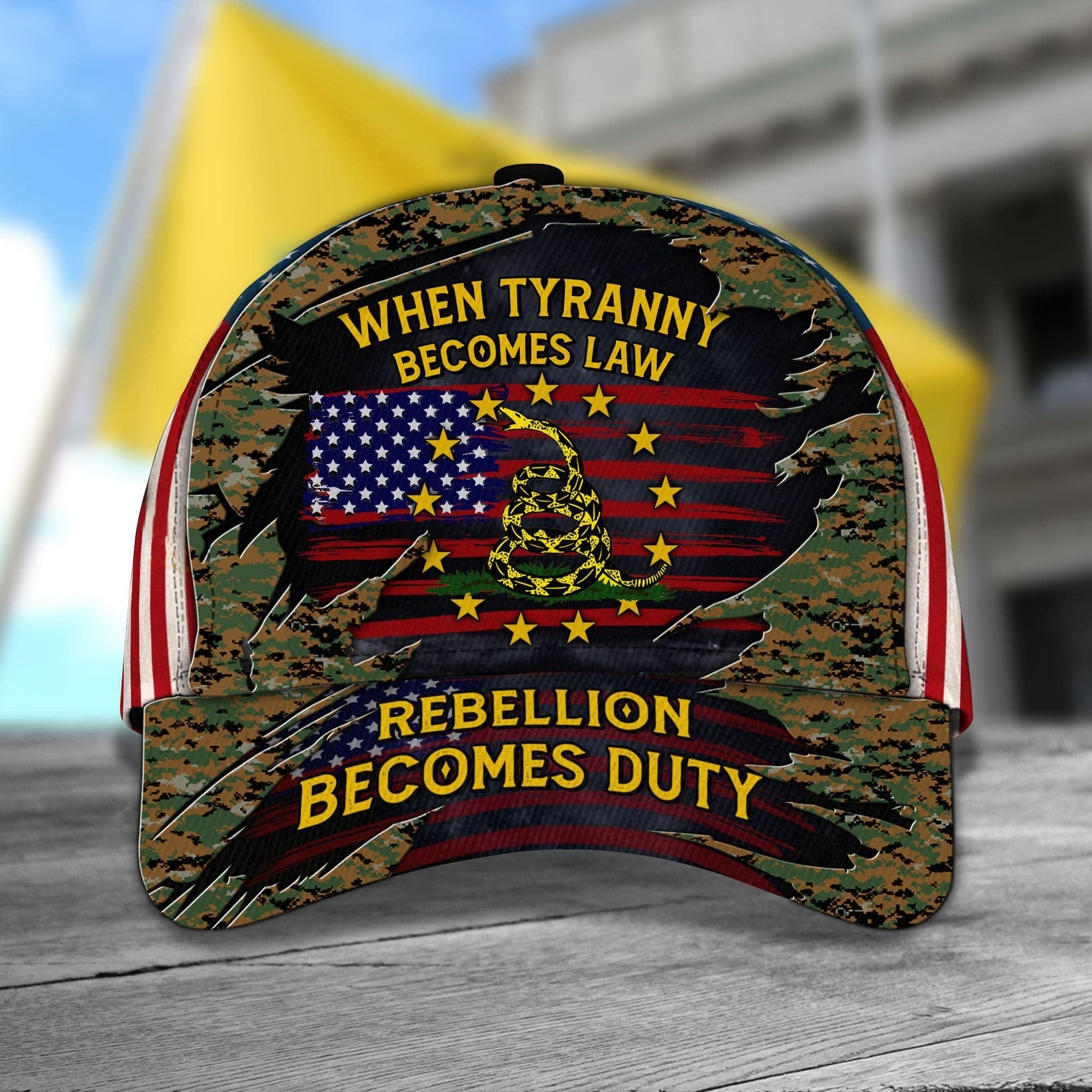Premium The Real American Veteran Cap Marine Camo