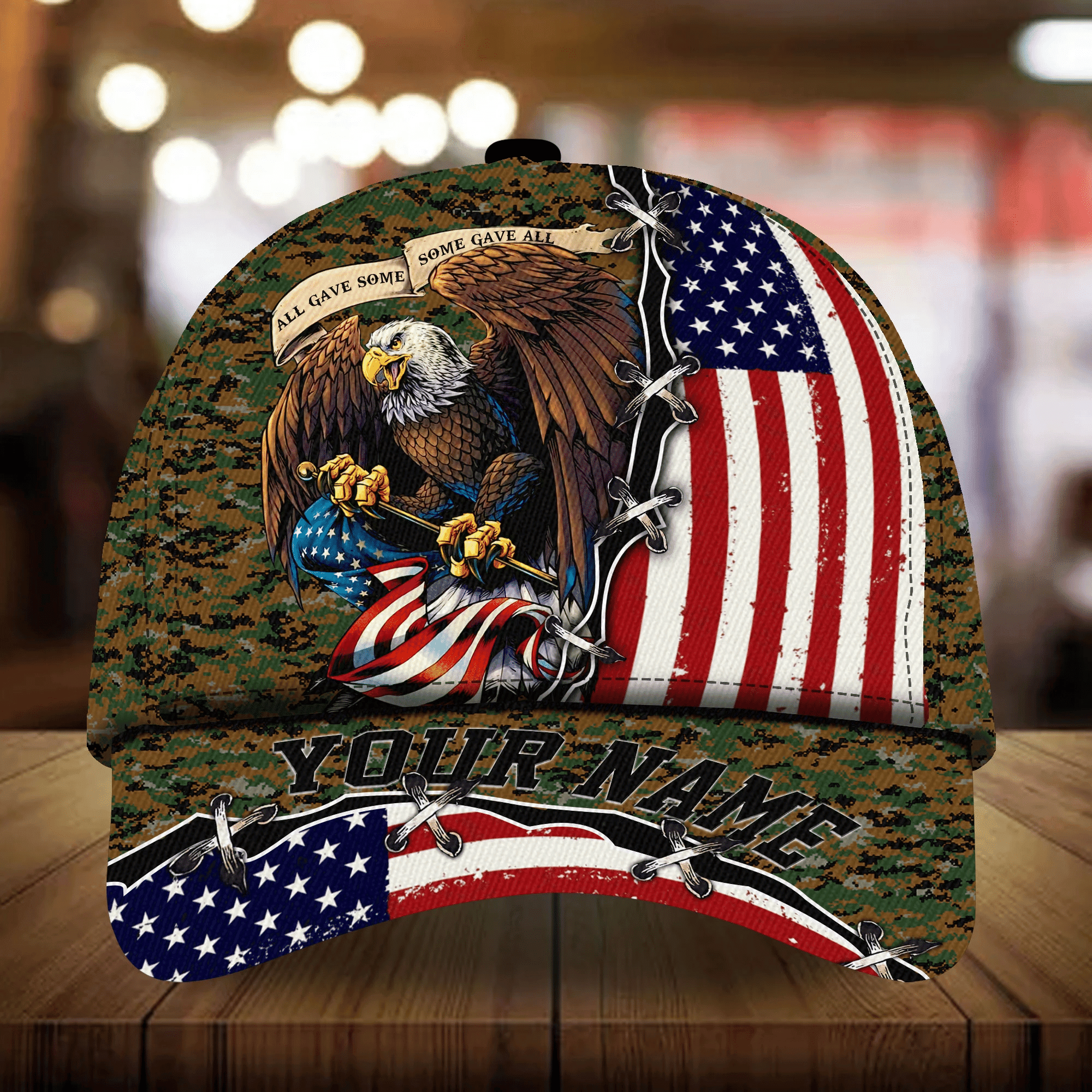All Gave Some Veteran Cap 3D Camo Personalized