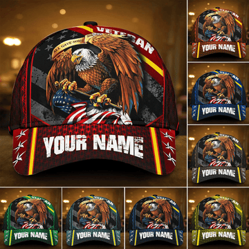 Premium Eagle Veteran Cap 3D Multicolor Personalized