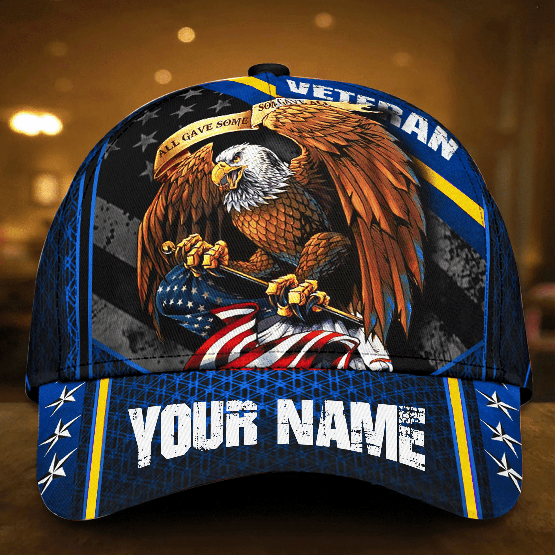 Premium Eagle Veteran Cap 3D Multicolor Personalized