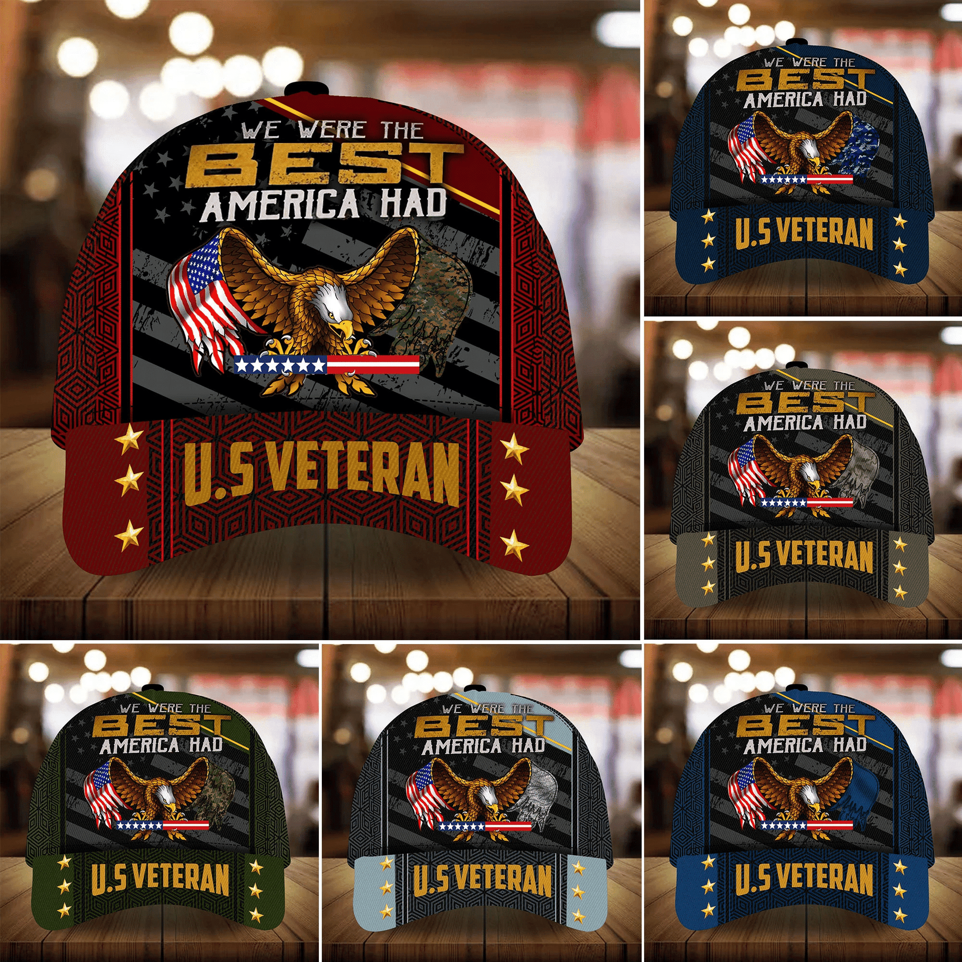 Premium Men's Veteran Cap 3D Camo