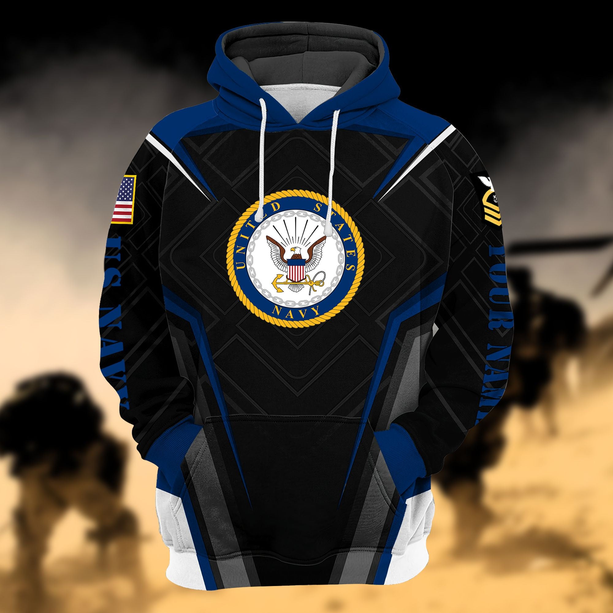 Personalized Premium Multiple US Military Services Veteran Hoodie PVC271004