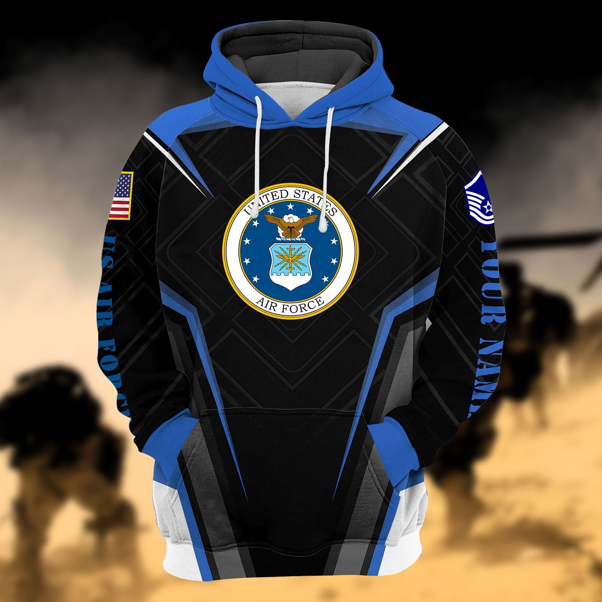 Personalized Premium Multiple US Military Services Veteran Hoodie PVC271004