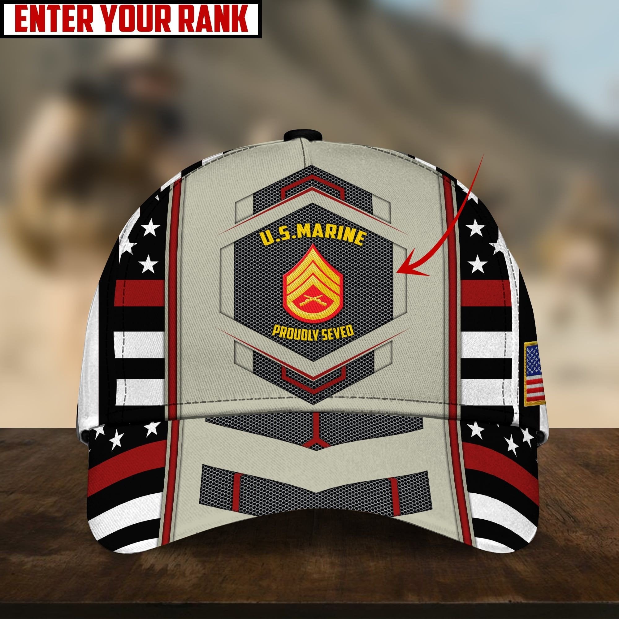 Personalized Unique U.S Veteran 3D Cap PVC281002