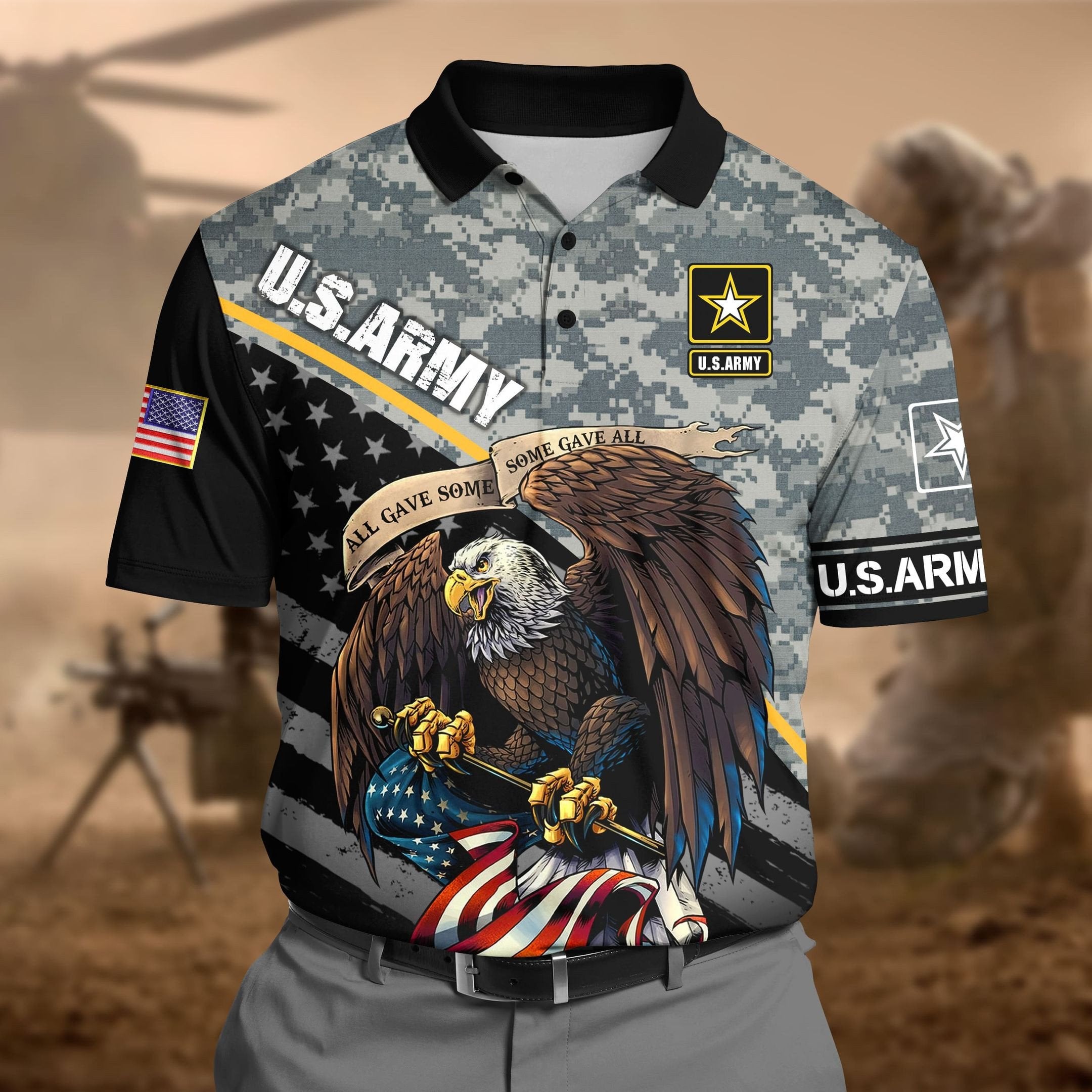 Premium U.S Army Pattern 1 3D Polo All Over Printed DDD160602MT