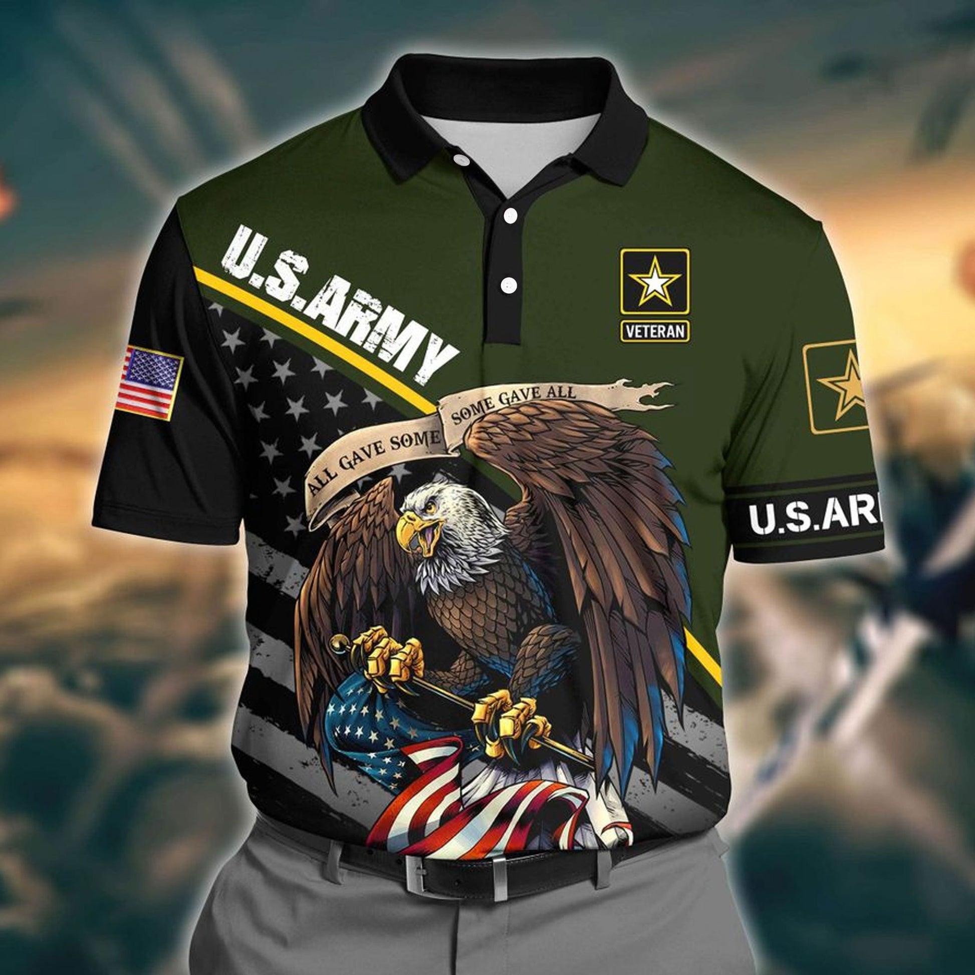 Premium U.S Army Pattern 1 3D Polo All Over Printed DDD160602MT