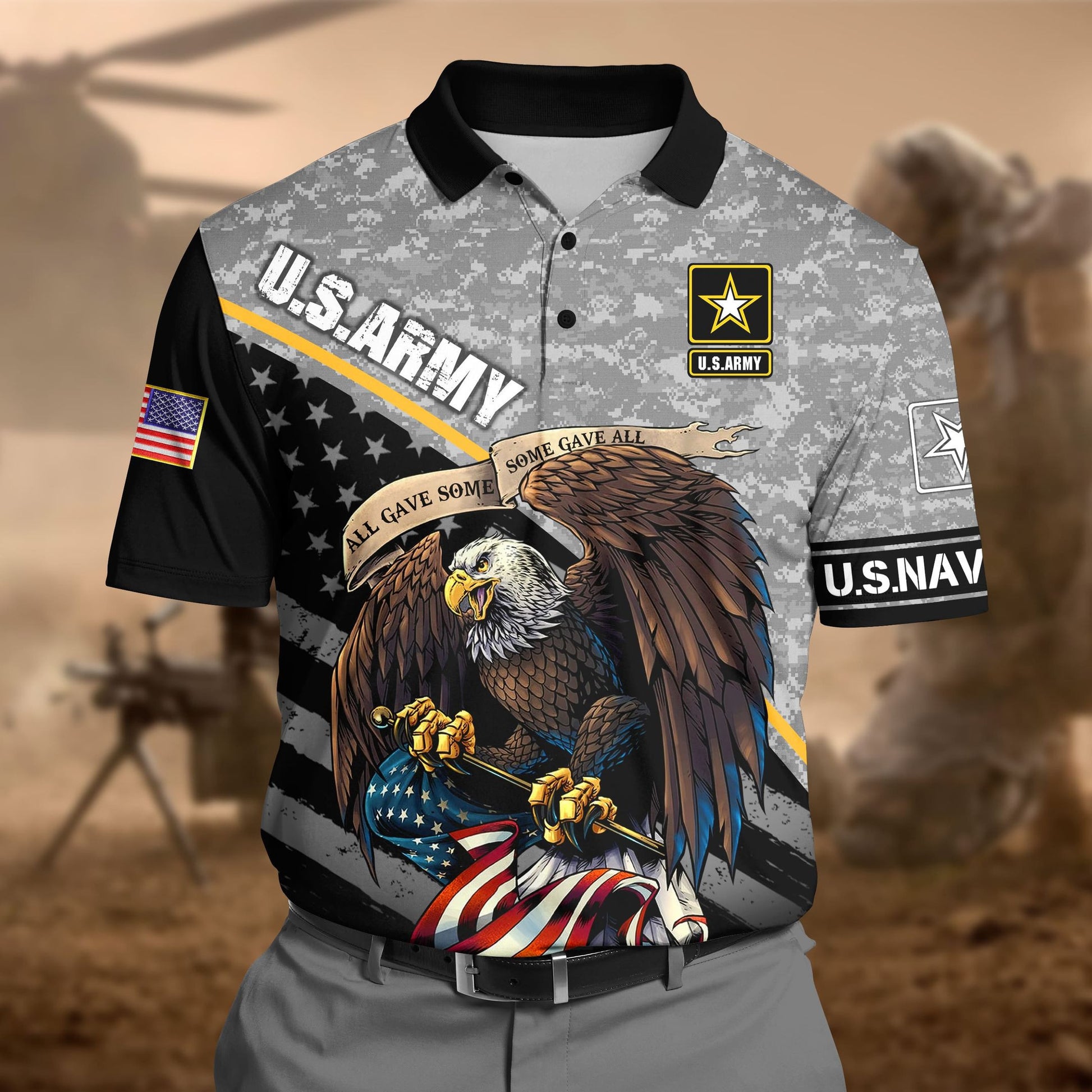 Premium U.S Army Pattern 1 3D Polo All Over Printed DDD160602MT