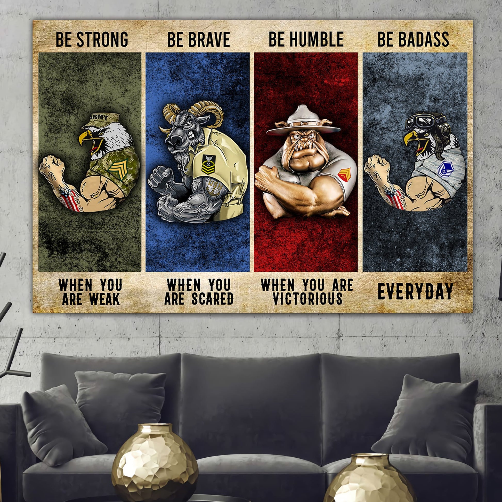 Unique US Military Services Canvas TVN041105