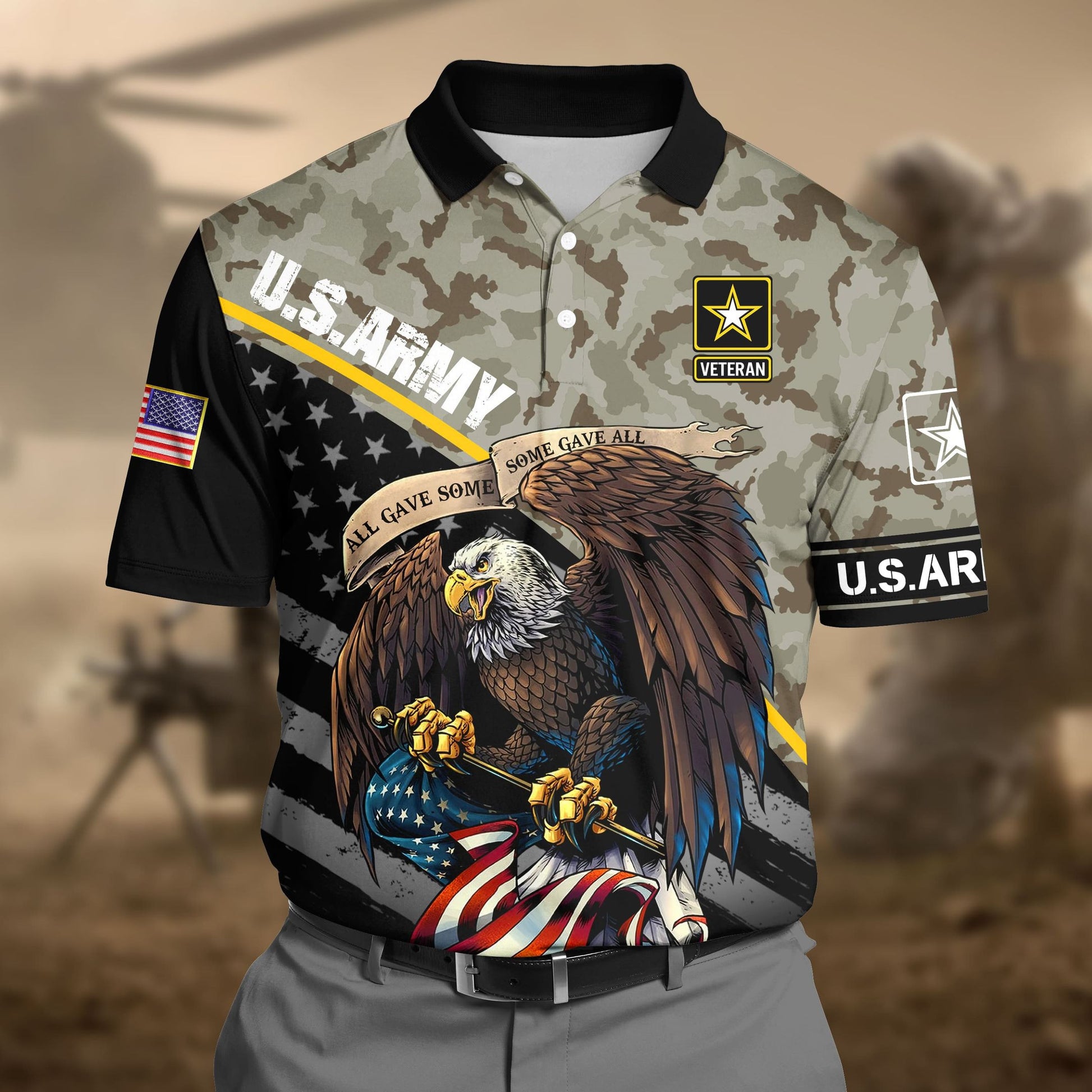 Premium U.S Army Pattern 4 3D Polo All Over Printed DDD160602MT