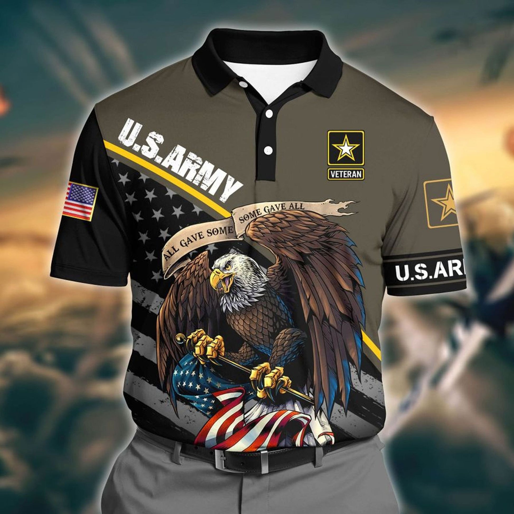 Premium U.S Army Pattern 4 3D Polo All Over Printed DDD160602MT