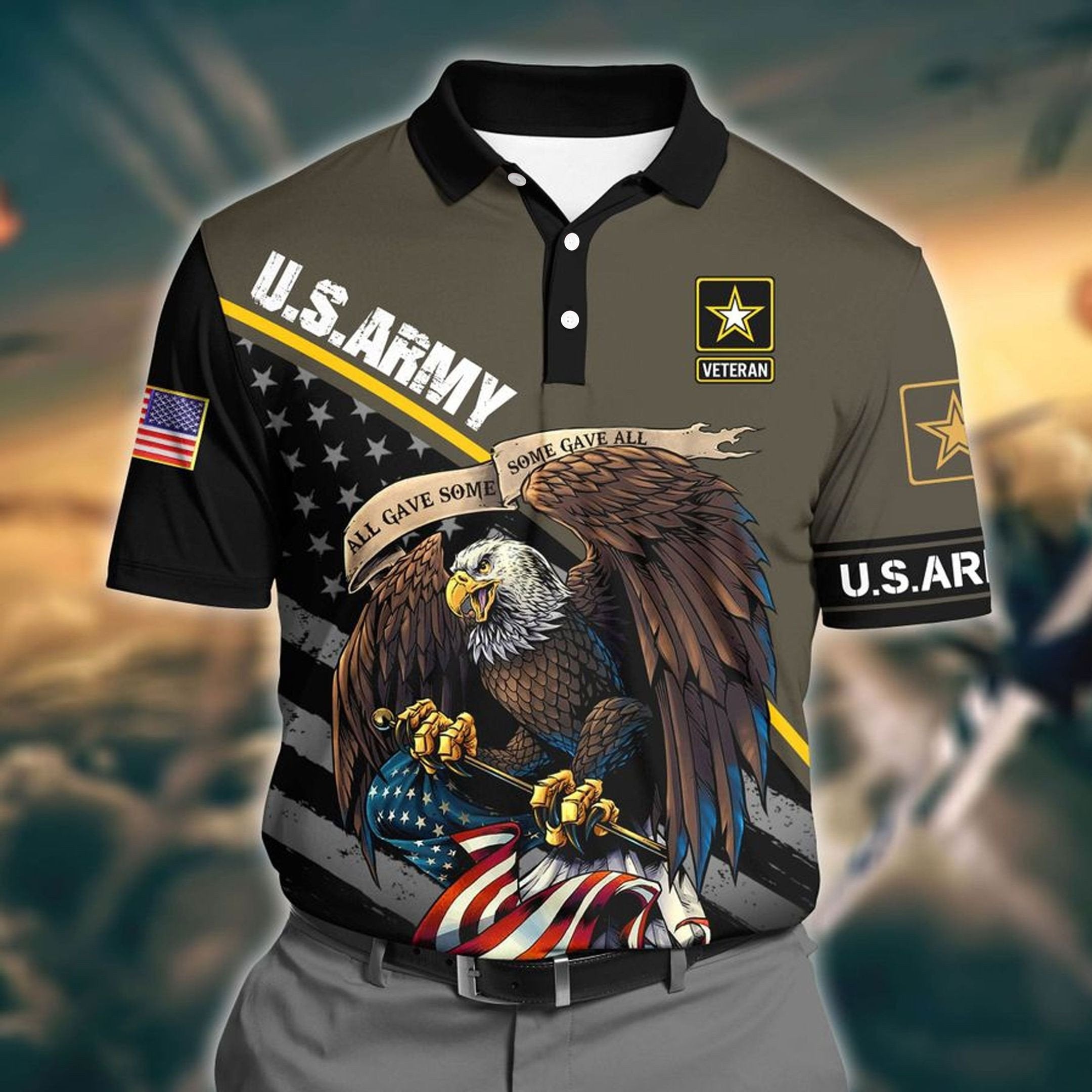 Premium U.S Army Pattern 4 3D Polo All Over Printed DDD160602MT