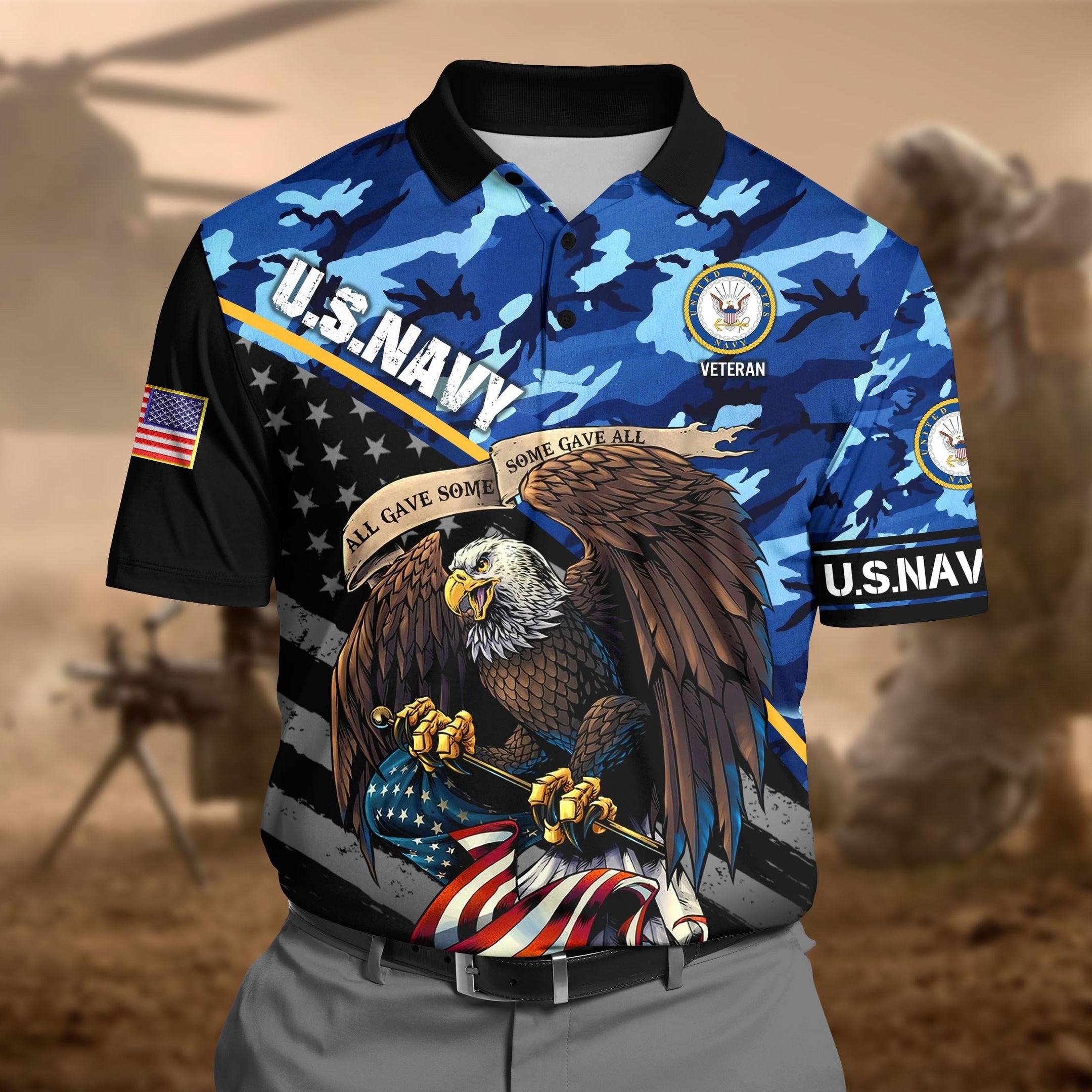 Premium U.S Navy Pattern 2 3D Polo All Over Printed DDD160602MT