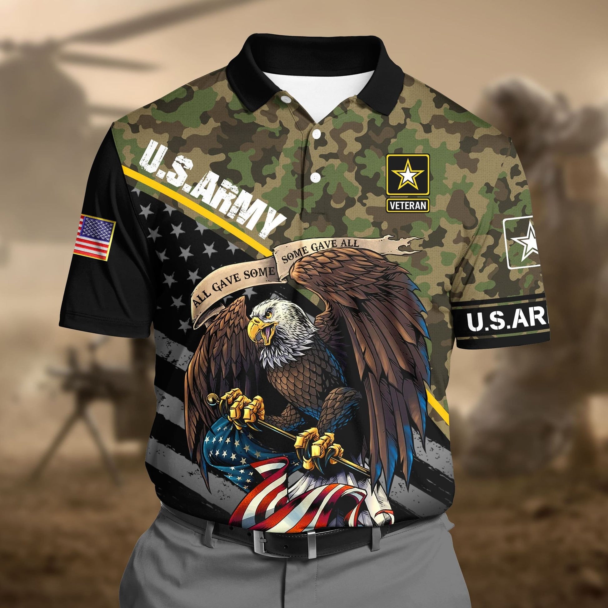 Premium U.S Army Pattern 3 3D Polo All Over Printed DDD160602MT