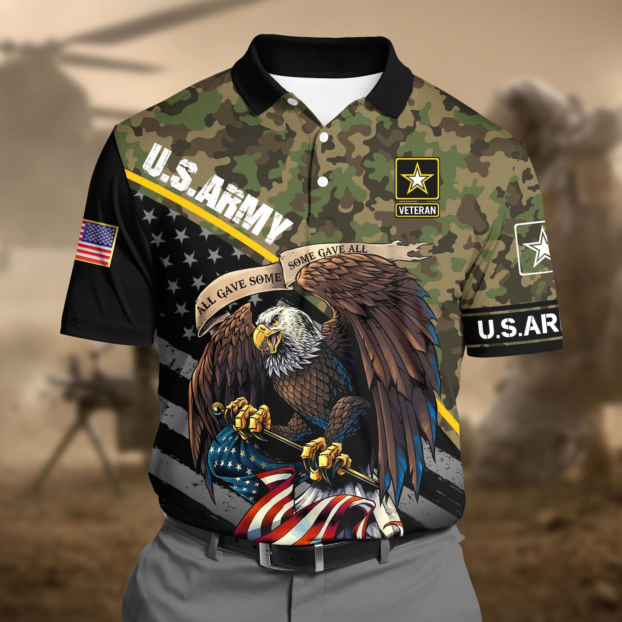 Premium U.S Army Pattern 3 3D Polo All Over Printed DDD160602MT