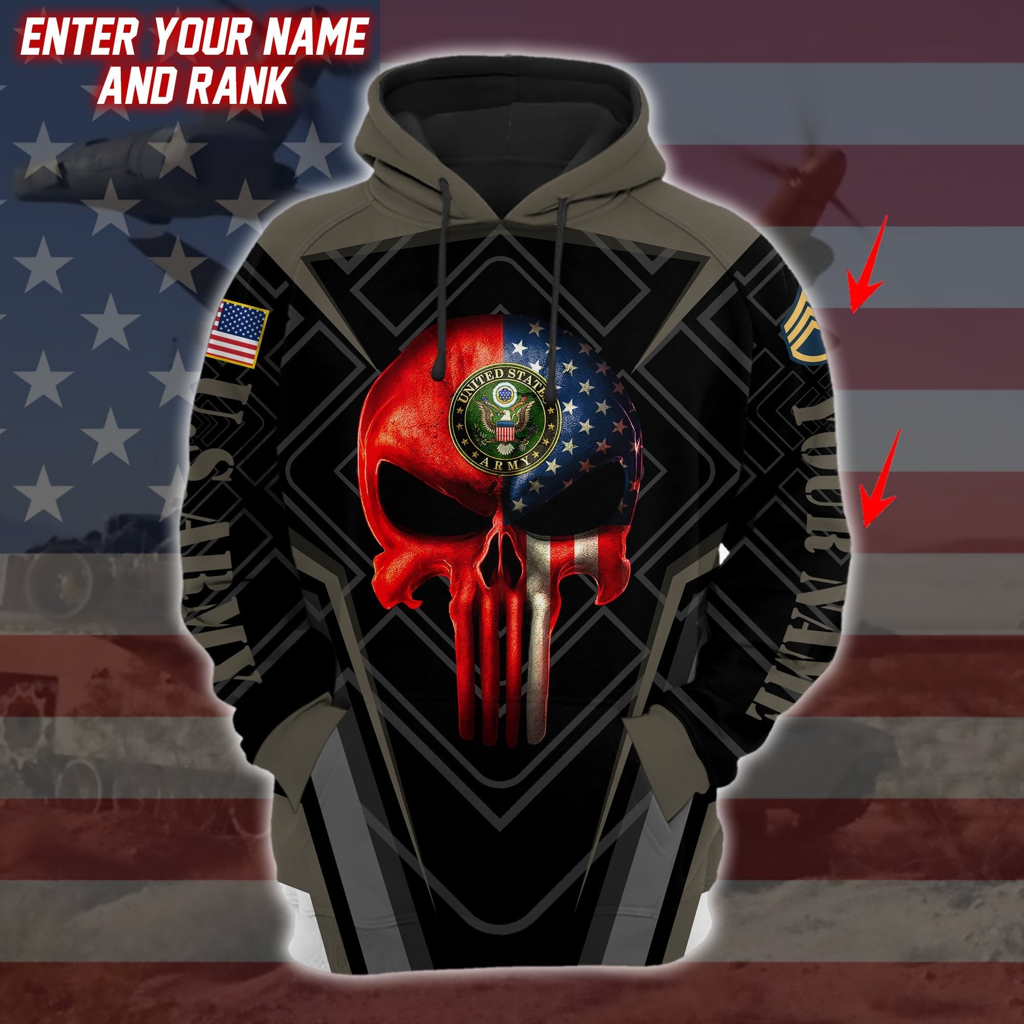Personalized Unique Proud US Veteran Hoodie PVC081103