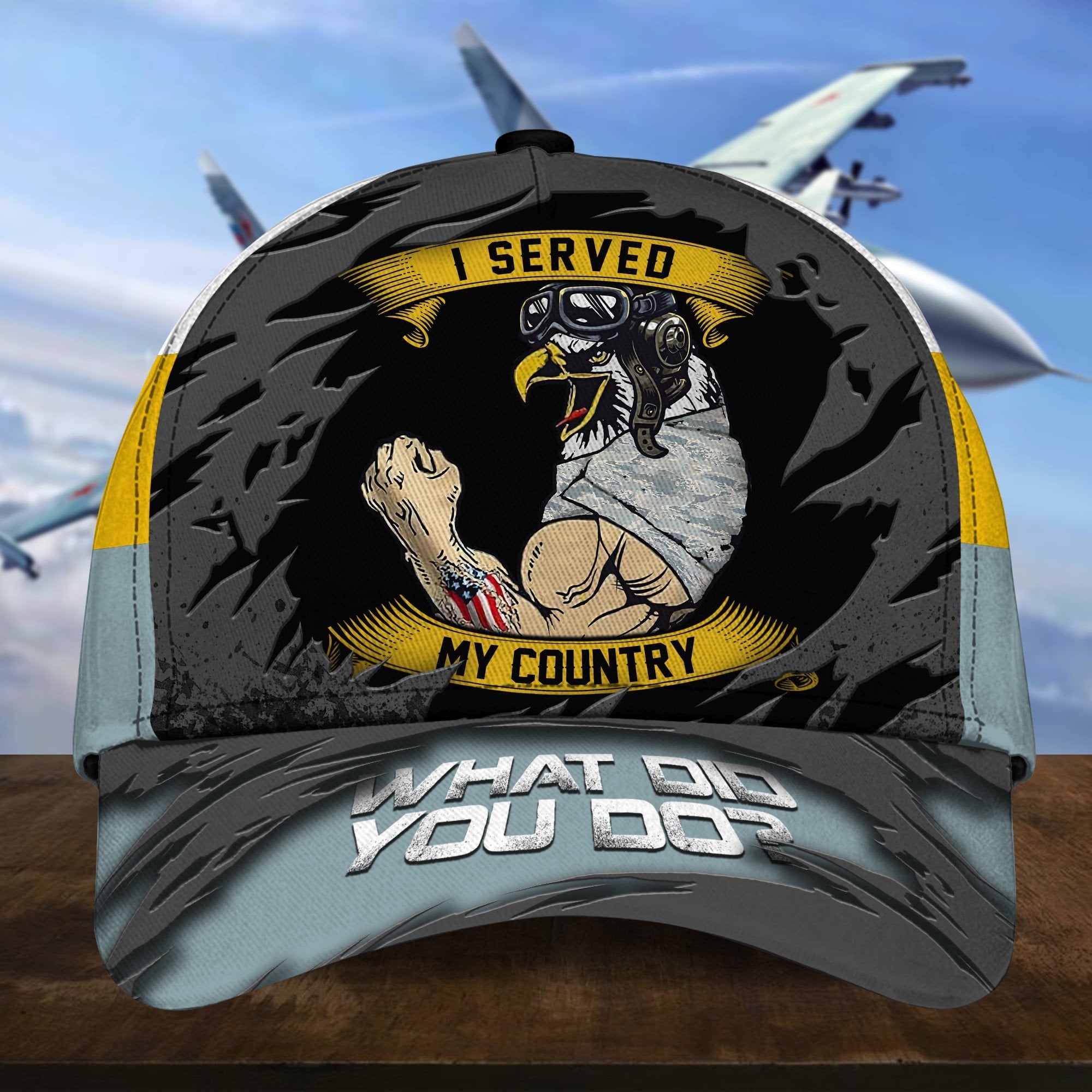 Unique Multiple US Military Services Veteran Cap PVC301001