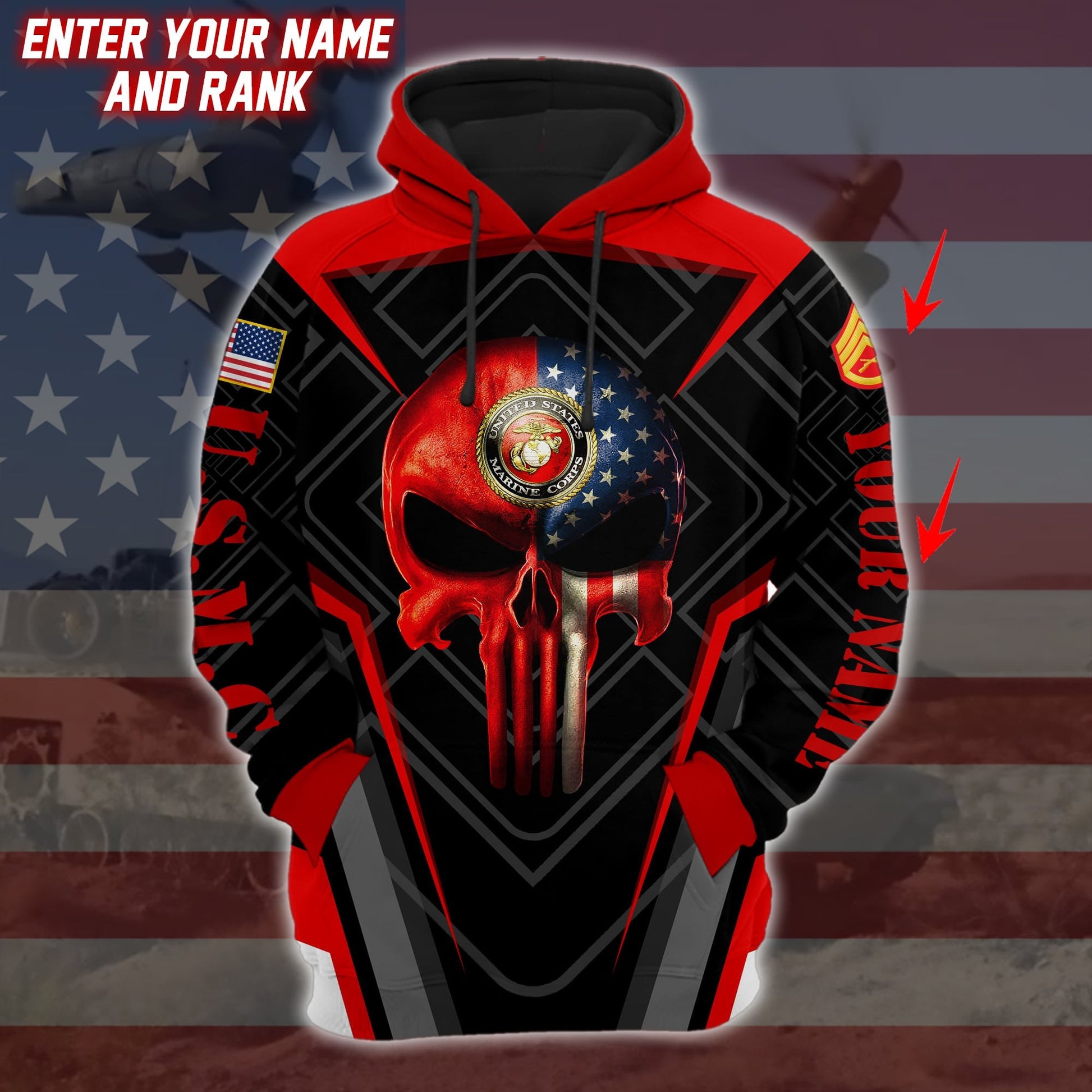 Personalized Unique Proud US Veteran Hoodie PVC081103