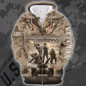 Unique U.S Veteran Zip Hoodie XC6006